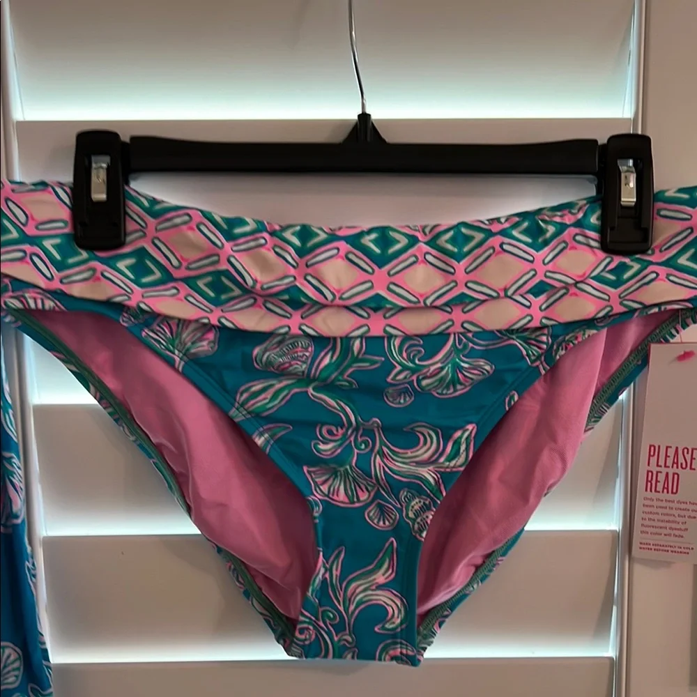 Lilly Pulitzer Bikini and Cover Up - Print is “Water Ya Waiting For”. - Picture 4 of 6